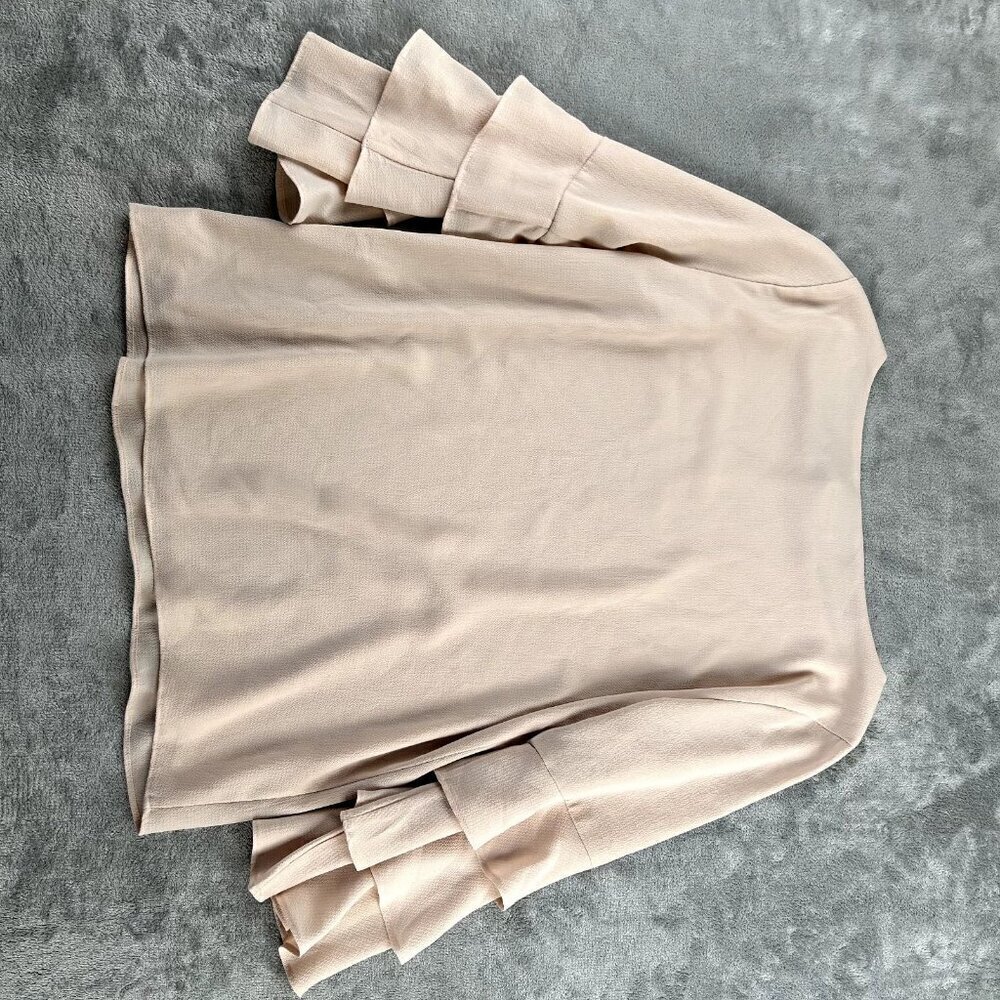 Calvin Klein Top Women Small Light Pink Textured 3/4 Bell Sleeve Blouse Coquette - Picture 8 of 9
